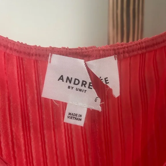 Andree By Unit Pink Ribbed Sleeveless Midi Dress Women’s Size Small - Picture 5 of 7